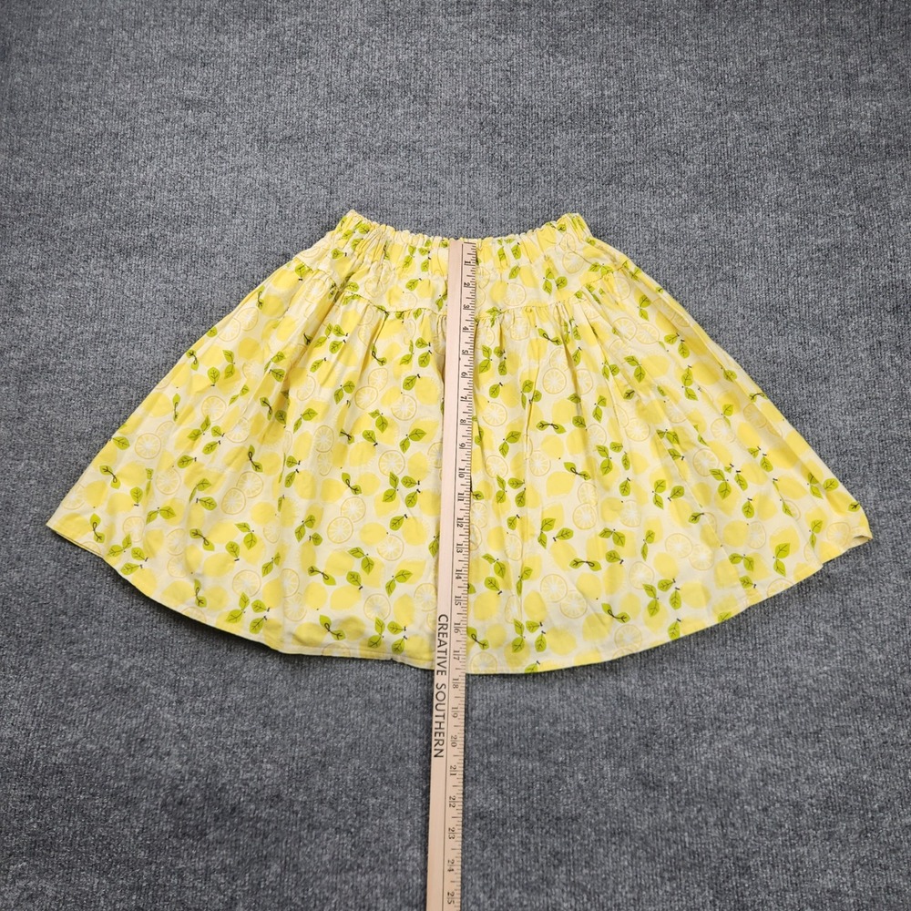Josiekat's Trunk Girls Yellow Lemon Citrus Print Elastic Waist Flared Skirt 12 - Picture 3 of 8